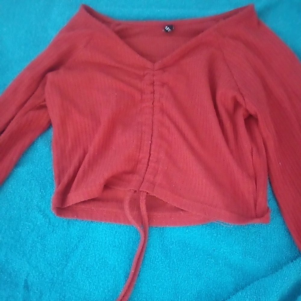 Women's Zaful Orange Ruched Top Size Small